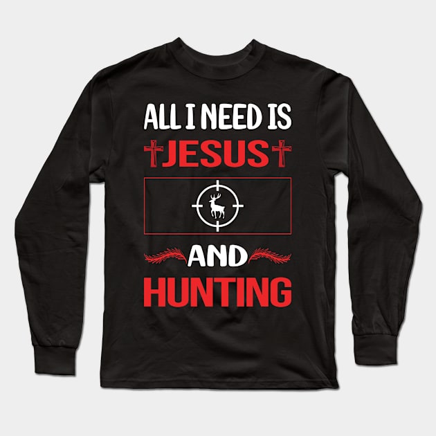 Funny Jesus Hunting Long Sleeve T-Shirt by Happy Life